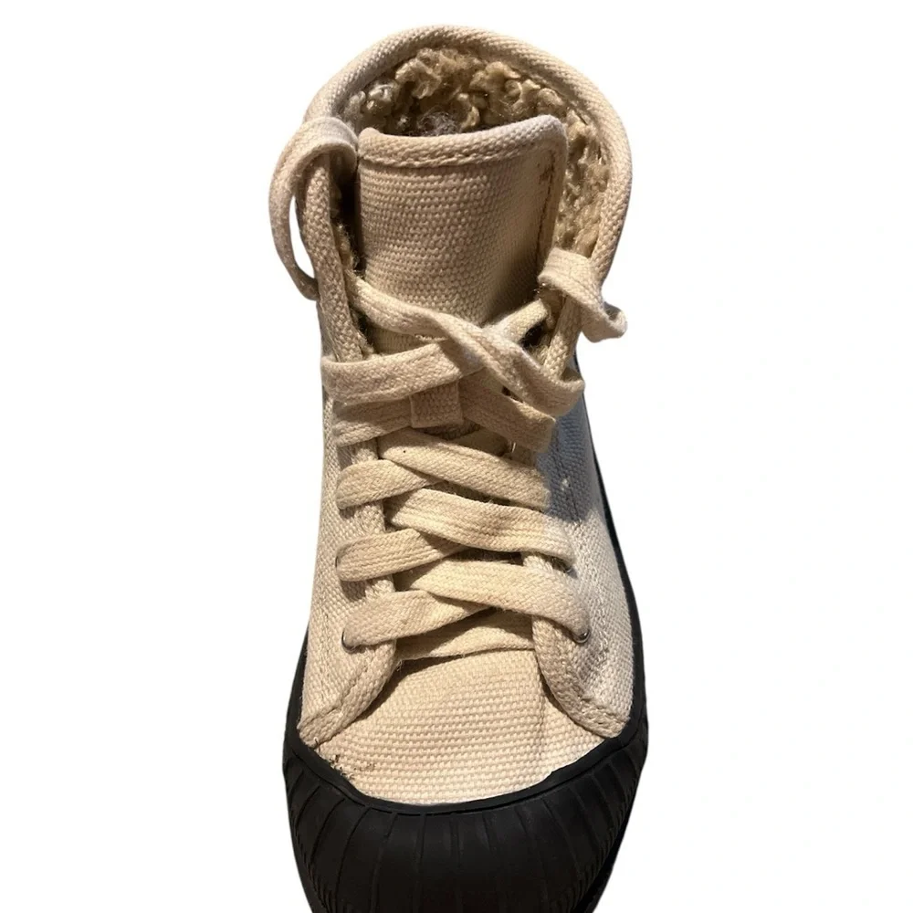 Zara Kids Beige Canvas Sneakers with Black Sole